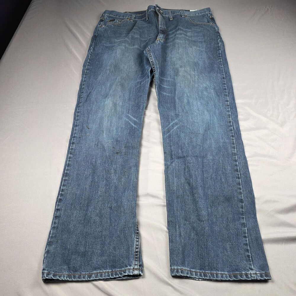 Wrangler 20X Competition 01 Mens Jeans 44x36 Relaxed Fit Bootcut River Wash Blue